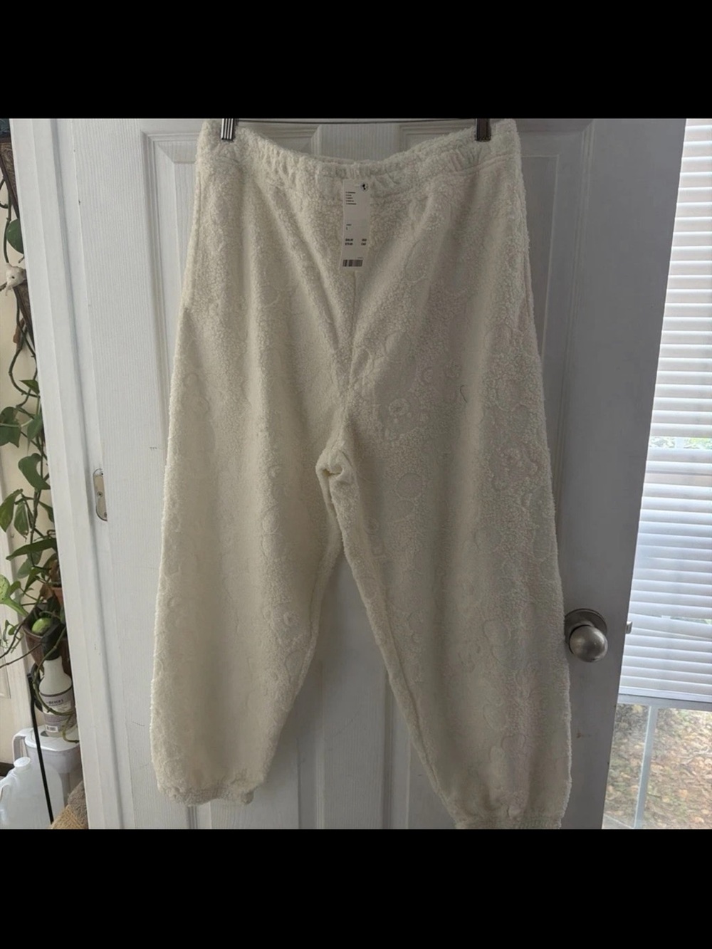 Urban Outfitters Cream Plush Jogger Sweatpants